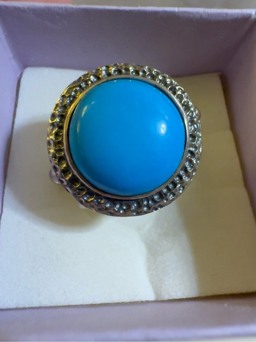 Sterling Silver Enhanced Turquoise Statement Ring